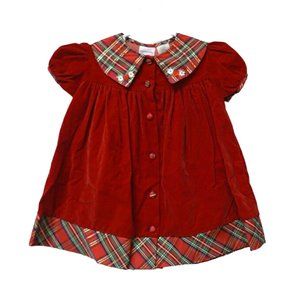 Somerset Lane . Peter Pan collar red velvet dress